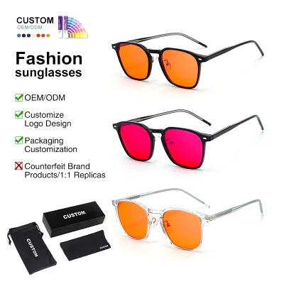 Customized Logo TR90 Frame Computer Gaming Glasses 99% Anti Blue Light Blocking Glasses with Orange Red Tinted Lenses