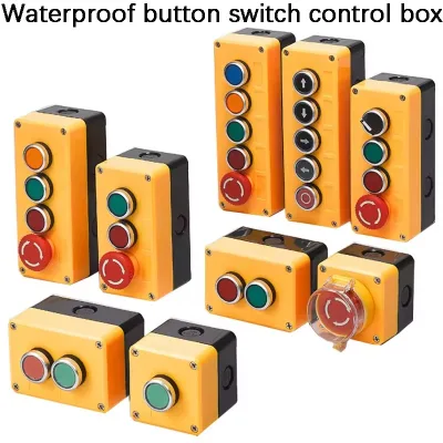 NEW Button switch control box plastic hand-held self starting button waterproof box electrical industrial emergency stop LA38