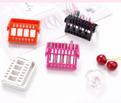 Hot Nail Tool Drill Bit Display Stand Multicolor 16-hole Polishing Head Holder Storage Box Nail Drill Bit Holder