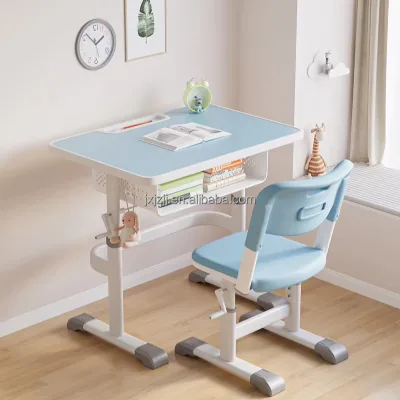 Factory Supply Height Adjustable Plastic Seat School Desk and Chair Set Student Furniture School Furniture Desk and Chare