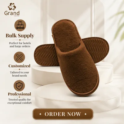 Slippers with Custom Logo Eco-Friendly White Toiletries for Hotels Soft Features for Guests