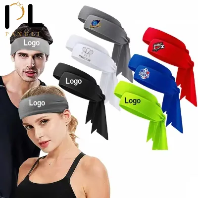 PL Promotional Adjustable Tie Headband Hair Band Unisex Dry Head Tie Elastic Sports Headbands for Men Basketball, Running Tennis