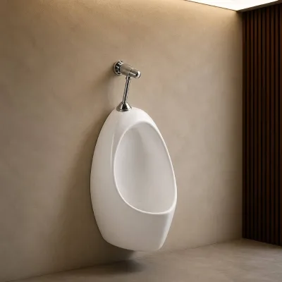 Modern Sensor Wall Hung Ceramic Urinal for Men with Sleek Design Easy Cleaning Compact Sanitary Solution for Bathroom Use