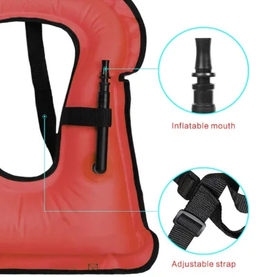 210 Denier Nylon TPU Coating Neoprene High Visibility Comfortable Edge Inflatable Diving Life Safety Jackets Adult Swimming Jack