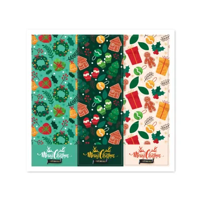 Custom Printable Christmas Stickers Kiss Cut Adhesive Labels Stock Ready Holiday Designs Santa Hat Reindeer Snowflake Bulk