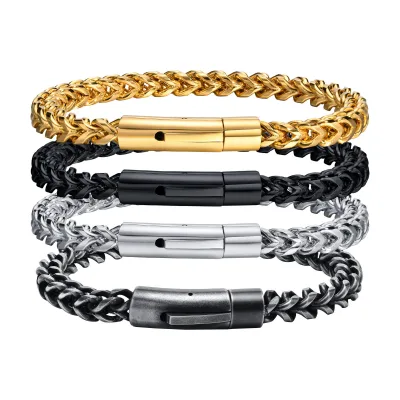 Vintage Trendy Men's Stainless Steel Geometric Franco Dragon Bone Bracelet Adjustable & Waterproof Perfect Gift