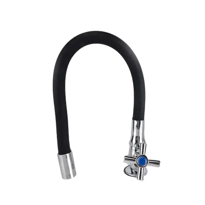 Hot and Cold Water Flexible Hose for Kitchen Faucet Kitchen Sink Tap ABS Plastic with Pull Out Spout Black Color Sale