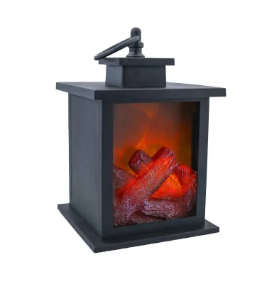 Realistic Log Wood Burning Flame Effect Artificial LED Battery Tabletop Fireplace Lantern Flame for Decoration