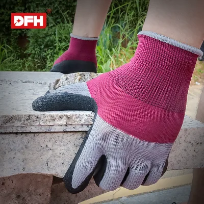 Knitted Palm Coated Gloves Abrasion Resistant Handling Protection Gardening Construction Work Gloves