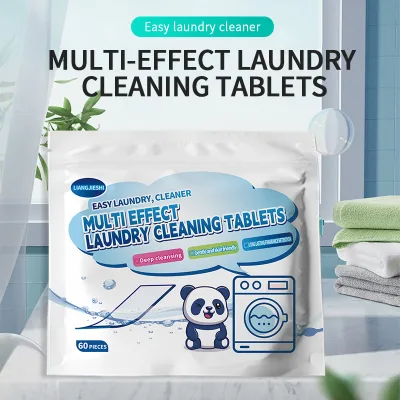Laundry Detergent Sheets Powerful Stain Removal Long-Lasting Fragrance White/7*11cm/60pcs/low Foam Concentrated Laundry Tablets