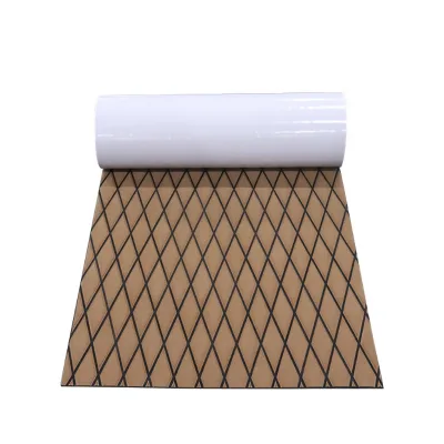 HEROES High-Density EVA Anti-UV Marine Deck Pads Self-Adhesive Synthetic Teak Brushed Outdoor Boat Flooring