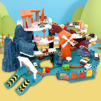 Hot Selling Electric Dinosaur Parking Lot Track Toy With Music and Light