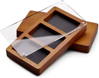 Customized Ring Box Wooden Wedding Ring Box Transparent Suitable for Engagement Rings Wooden Storage Box Wooden Ring Storage Box