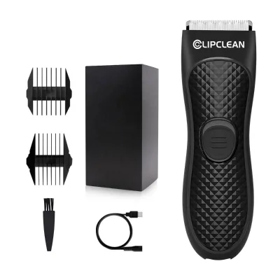 Skin Safe Waterproof Electric Manscaping Men's Body & Beard Trimmer with Washable Ceramic Housing and Aluminum Alloy Blades