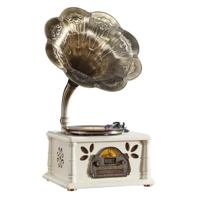 High Quality Sound Wood Finish Audio Speakers Antique Gramophone