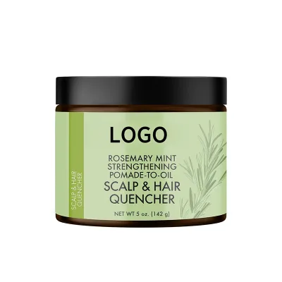 Private Label Rosemary Mint Strengthening Pomade-To-Oil Scalp & Hair Treatments Nourishes Softer Add Shine Hair Pomade Balm
