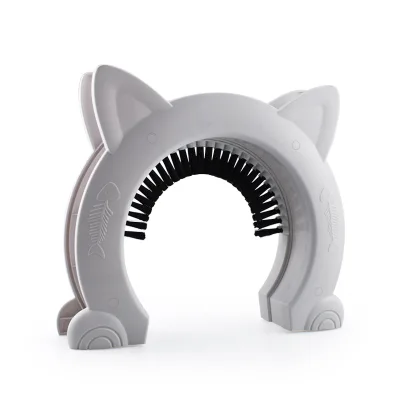 Modern Cat Door Pet Accessories Cute Ears Shape Flap for Indoor Outdoor Use with a Convenient Brush Made of Durable ABS Material