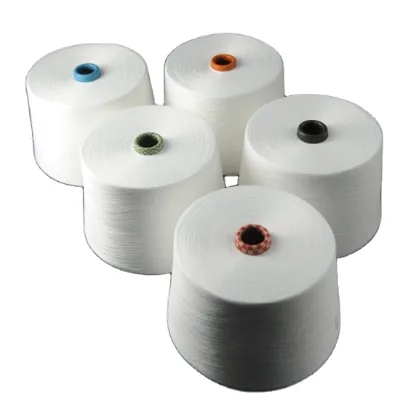 30/1 Virgin Polyester Ring Spun Yarn Raw White for Knitting