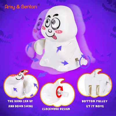 Wind up Toys Plastic Wind up Ghost Friendly Rolling Walking White Halloween Party Favor Treat Bag Stuffers