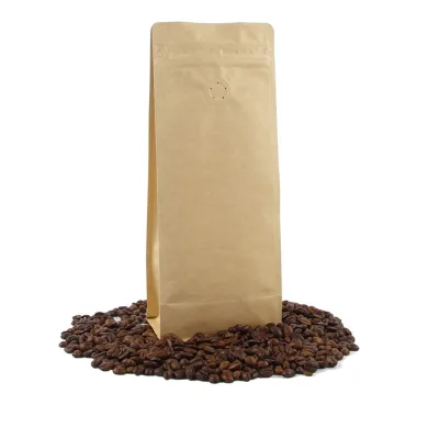 Eco-Friendly 12 oz Aluminum Foil Plastic Stand-Up Kraft Coffee Bag with Valve 10 oz Eco-friendly Packaging & Printing Product