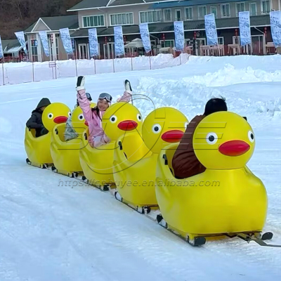 Buyee China Manufacturer PE Yellow Duck Sleigh Sled for Kids Winter Outdoor Snow Sports with 100kg Load Capacity and 1 Person