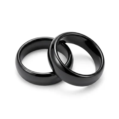 125KHz T5577 Rewritable Smart RFID Ring Semi Ceramic Waterproof Proximity Access Control Key Fob Ring