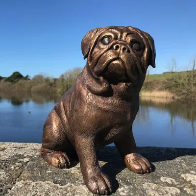 Cheap Price Hand Casting Animal Sculpture Garden Decor Life Size Metal Bronze Pug Dog Statues