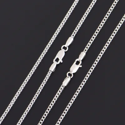 Bulk Roll 925 Sterling Silver Prism Cut Franco Chain For Necklace Bracelet Jewelry Making