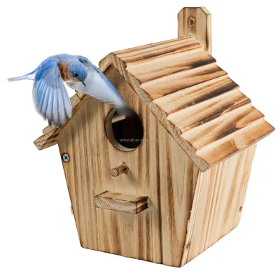 Wooden Bird House Hanging Birdhouse for Outside Garden Patio Decorative Nest Box Bird House for Robin Swallow Little Sparrow