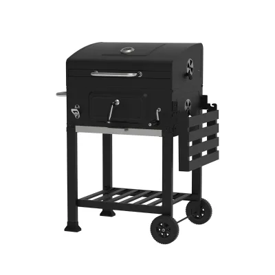 Camping & Backyard Cooking Rectangular Charcoal BBQ Grill with Enamel Grates & Thermometer,Easy to Clean