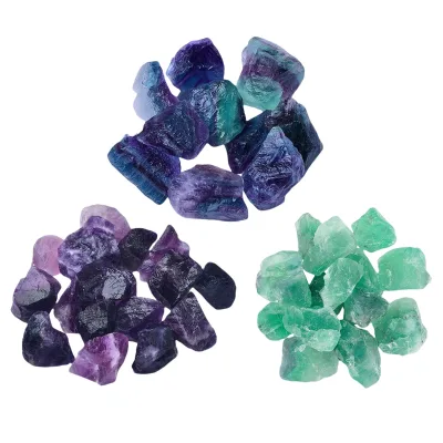 Wholesale Colorful Fluorite Irregular Raw Ore Fluorite Rolling Stones Unpolished Relieve Stress 100G Per Bags