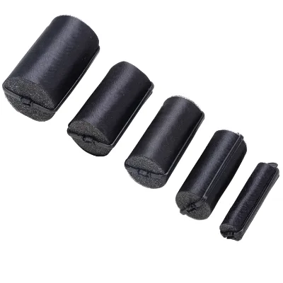 Wholesale Black Satin Silk Fabric Foam Hair Rollers Curlers to Sleep in