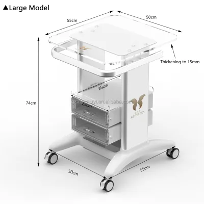 Acrylic Best Quality Hospital Tray Beauty Salon Plastic Barber Trolley Metal Aesthetics Machine Spa Trolley Cart