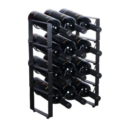High End Stackable Modern Countertop Red Wine Party Metal Display Rack Metal Wine Rack