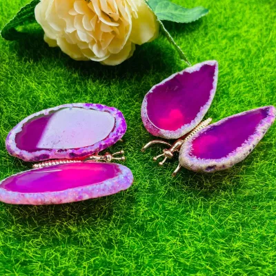 HZ Agate Stone butterfly coaster Rough Agate Slices Small