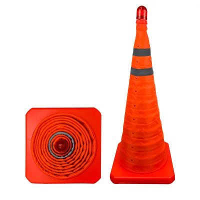 Collapsible Fluorescent Orange Plastic Traffic Cone Slow Down Emergency Reflective Safety Sign Pop-up Road Cone