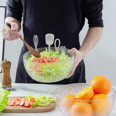 High quality multipurpose customized acrylic folding bowl display easel and dough bowl plate and bowl set