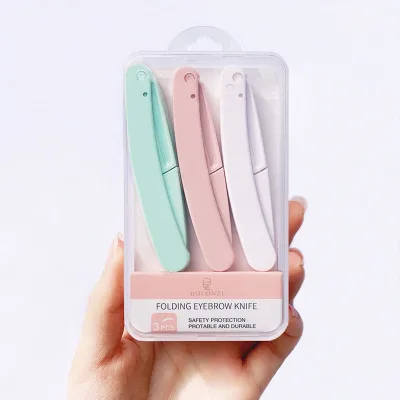 Factory Directly Sale Foldable 3pcs Eyebrow Trimmer Kit Eyebrow Razor