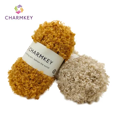 New Soft Hand Knitting Polyester Fancy Hairy Velvet Feather Eyelash Fluffy Teddy Wool Yarn Crochet Wholesale for DIY