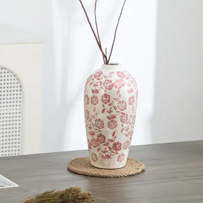 Modern Donut Vase Set Hand Shaped Ceramic Flower Vase Nordic Minimalist Hollow Circular Vase for Pampas Grass Home Decor