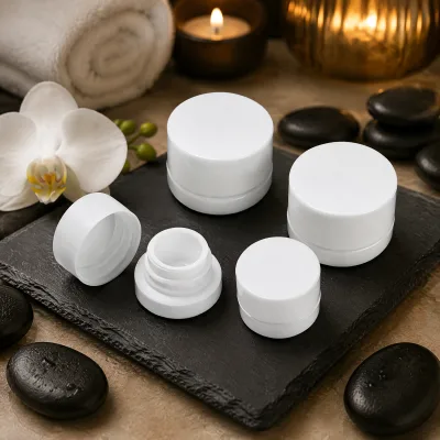 5ml Mini Opal White Glass Oil Extract Packaging Concentrate Jar with Child Resistant Lid for Lip Balm, Wax, Cosmetics