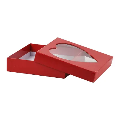 Manufacturer Factory Red Chocolate Inserts Cardboard Boxes with Window for Chocolate Packing