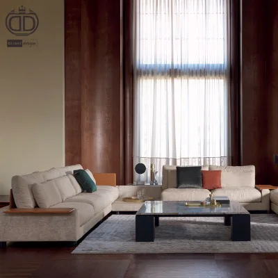 Big Italian Luxury Sofa Design Sectional Corner Fabric Sofa Velvet L-shaped Luxury Sofa Set for Large Living Room