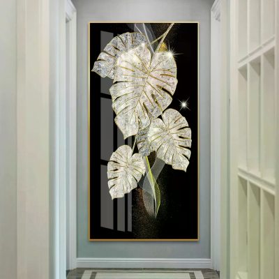 Modern Fashion Abstract Crystal Porcelain Painting Landscape Leaves Home Background Still Life Painting and Wall Art