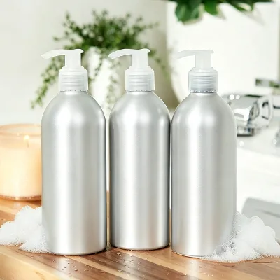 Wholesale Premium Matte Aluminum Lotion Dispenser Bottle Reusable Cosmetic Packaging for Beauty Brand