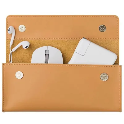 2024 Stylish Premium Leather Optimal Size Carry Bag Efficient Electronic Cord Organization Pouch for Travel Accessories