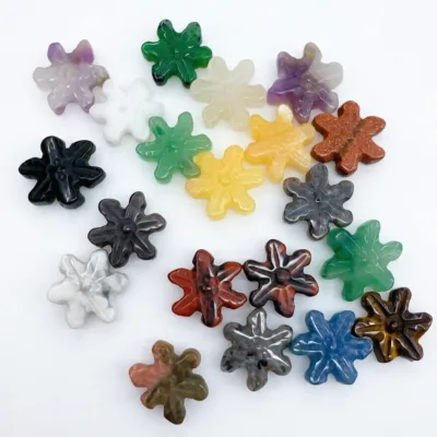 Wholesale Hot Selling Mini Snow Flower Carvings Healing Stone Natural Crystal Crafts for Christmas Decor