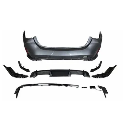 Rear Bumper Kit Upgrade to M4 Style for BMW 4 Series G22 2020-2022 With Rear Diffuser, Decorative Trims Mounting Brackets