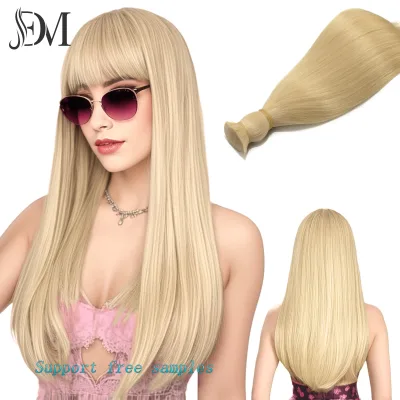 Dailmei High-quality 100% Virgin Brazilian Cuticle Aligned Natural Extensions Sillky Straight 613 Highlight Blonde Hair Bulk