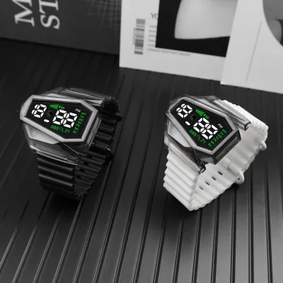 Wholesale Creative LED Sports Digital Watch for Men Women Plastic Strap Sports Watch Multifunction Alarm Clock Sports Watch